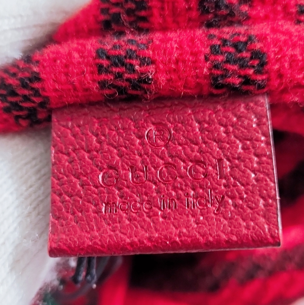 Authentic Gucci cauliflower embroidered houndstooth and stripe Wool tote bag - Picture 7 of 16